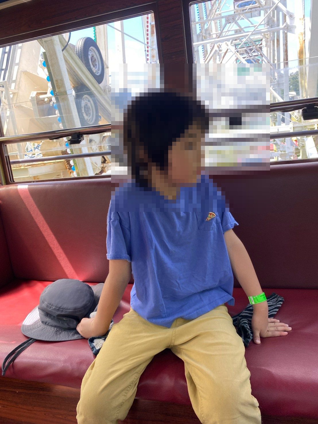 観覧車に乗る息子
